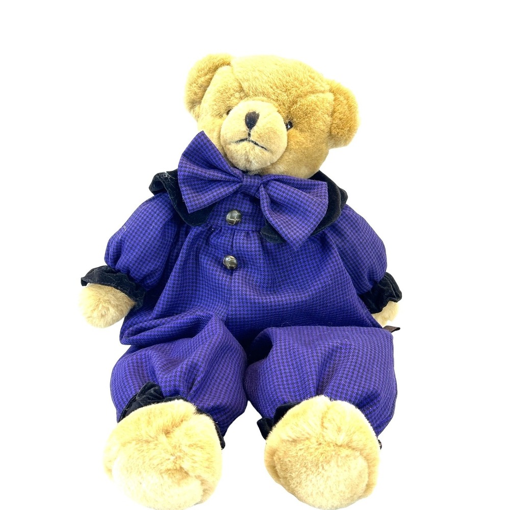 Vintage Pacifix International Teddy Bear 23" Plush Purple‎ Jumper Stuffed